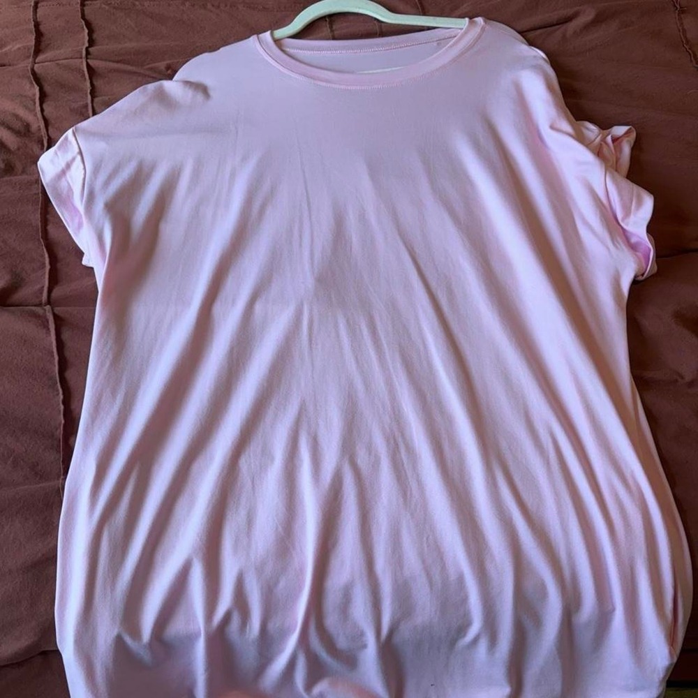 SHEIN Pink T-Shirt Dress Short Cuffed Sleeve Crew Neck XL